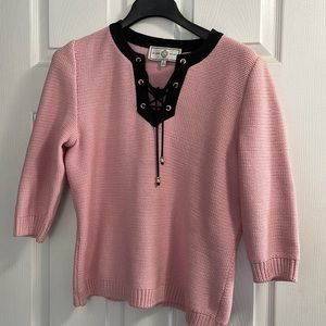 St. John Sport pink short sleeve sweater